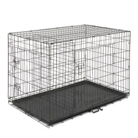 48" Pet Kennel Dog Folding Steel Crate Animal Playpen Wire Metal