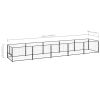 Dog Kennel Black 53.8 ftÂ² Steel