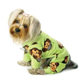 Silly Monkey Fleece Turtleneck Pajamas (Size: S, Color: Lime)