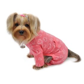Blush of Love Fleece Turtleneck Pajamas (Size: XL, Color: Pink)
