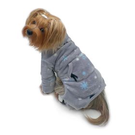 Ultra Thick Plush Penguins Turtleneck Pajamas (Size: L, Color: gray)