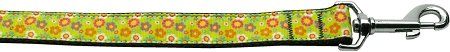 Lime Spring Flowers Nylon Dog Leash (Option: 3/8 inch wide 4ft Long)