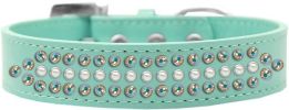 3-Row Ritz Pearl and Iridescent Crystal Rhinestone Dog Collar