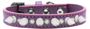 Crystal and White Spikes Dog Collar