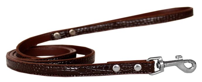 Plain Croc Leash (Option: Chocolate 1/2'' wide x 6' long)
