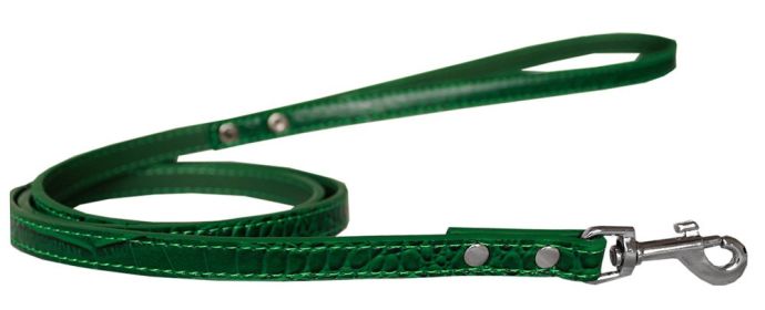 Plain Croc Leash (Option: Emerald Green 1/2'' wide x 6' long)