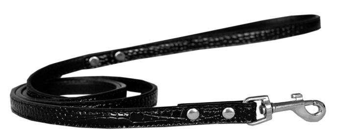 Plain Croc Leash (Option: Black 1/2'' wide x 4' long)