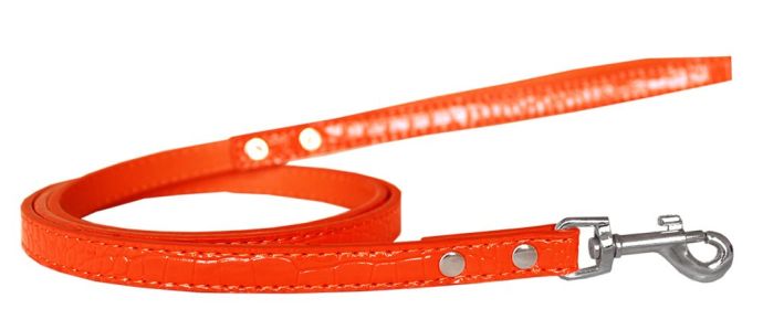 Plain Croc Leash (Option: Orange 1/2'' wide x 4' long)