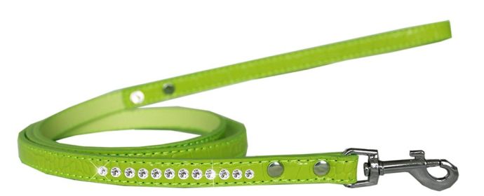 Clear Jewel Croc Leash (Option: Lime Green 1/2'' wide x 6' long)