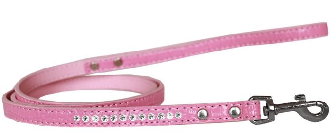 Clear Jewel Croc Leash (Option: Light Pink 1/2'' wide x 6' long)