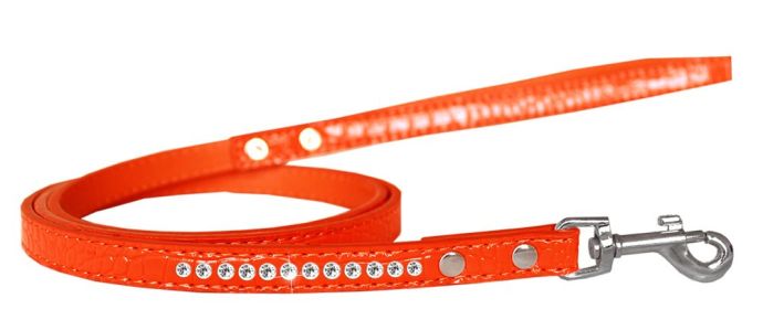 Clear Jewel Croc Leash (Option: Orange 1/2'' wide x 6' long)