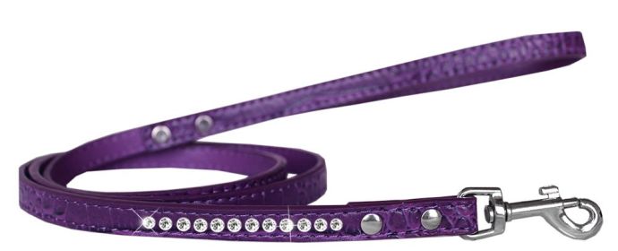 Clear Jewel Croc Leash (Option: Purple 1/2'' wide x 4' long)