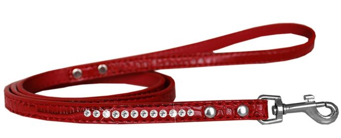 Clear Jewel Croc Leash (Option: Red 1/2'' wide x 4' long)
