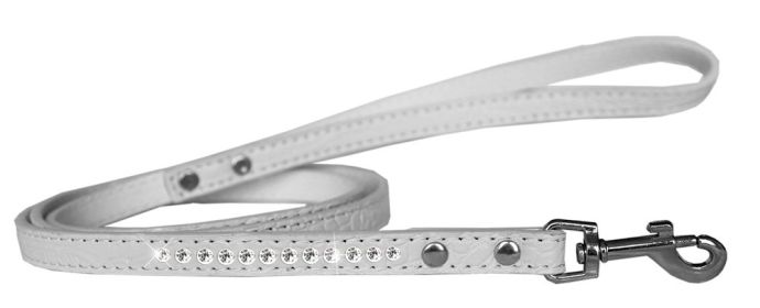 Clear Jewel Croc Leash (Option: White 1/2'' wide x 4' long)