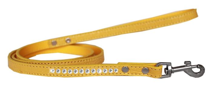 Clear Jewel Croc Leash (Option: Yellow 1/2'' wide x 4' long)