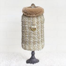 Annabella Dog Coat (Size: S, Color Option: Gold Ore)