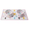 White Chewy Vuiton Bowls & Mat Set