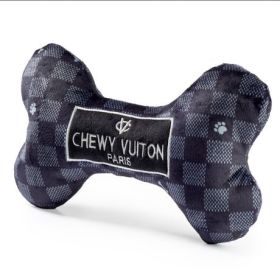 Black Checker Chewy Vuiton Bone (Size: Large)