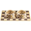 Checker Chewy Vuiton Bowl - Set of 2