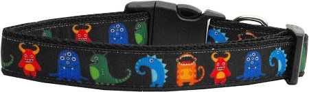 Black (Option: Monsters Nylon Cat Collar)