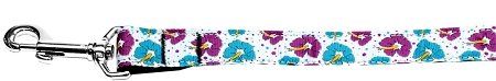 Blue and Purple Hibiscus Flower Nylon Dog Leash (Option: 5/8 inch wide 4ft Long)