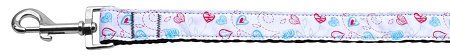 Patriotic Crazy Hearts Nylon Dog Leash (Option: 3/8 inch wide 6ft Long)