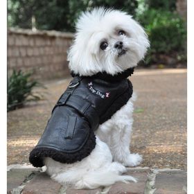 Black Top Flight Bomber Dog Coat (Size: Medium)