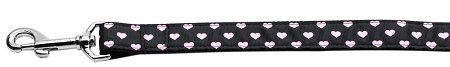 Pink and Black Dotty Hearts Nylon Dog Leash (Option: 3/8 inch wide 4ft Long)