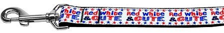 Red, White, and Cute! Nylon Dog Leash (Option: 3/8 inch wide 4ft Long)