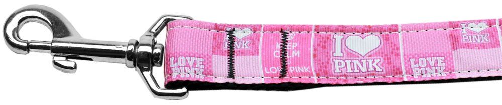 I Heart Pink Nylon Dog Leash (Option: 5/8 inch wide 4ft Long)
