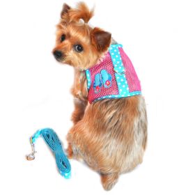 Cool Mesh Dog Harness Under the Sea Collection (Size: X-Small, Color: Pink and Blue Flip Flop)