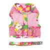 Island Tropical Cool Mesh Dog Harness with Leash / Hawaiian Luau