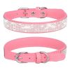 Pet Collar Shiny Rhinestone Dog Collar; Microfiber