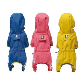 Small dog raincoat; body full surrounding; waterproof poncho pet clothes; with tow holes in the back (Use: Lake blue, Color / Size: S (recommended weight 2-3 kg))