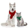Pet Knit Christmas Scarf woven dog cat pet Holiday accessories clothing pom pom dog scarf
