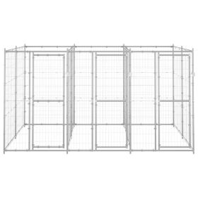 Outdoor Dog Kennel Galvanized Steel 78.1 ft¬Home Life Boutique" (Option: Silver)