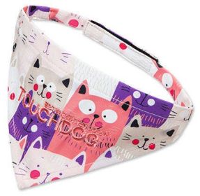 Touchdog 'Head-Popper' Fashion Designer Printed Velcro Dog Bandana (Color: Pink / Purple, Color / Size: small)
