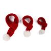 Pet Knit Christmas Scarf woven dog cat pet Holiday accessories clothing pom pom dog scarf