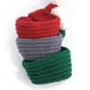Pet Knit Christmas Scarf woven dog cat pet Holiday accessories clothing pom pom dog scarf