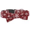 Snowflake Christmas Pet Collar Santa Bow Tie Bandana Collar w/ Adjustable Buckle For Dogs And Cats