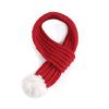 Pet Knit Christmas Scarf woven dog cat pet Holiday accessories clothing pom pom dog scarf