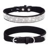 Pet Collar Shiny Rhinestone Dog Collar; Microfiber
