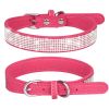 Pet Collar Shiny Rhinestone Dog Collar; Microfiber