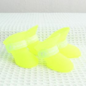 Dog Adjustable Straps & Waterproof Outdoor Booties For Snow & Rain (Color: Fluorescent Yellow, Color / Size: S)