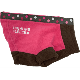 Highline Fleece Dog Sweater / Dog Coat - 280 gram fleece (Size: Size 8, Color: Pink and Brown With Polka Dots)