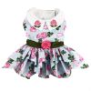 Pink Rose Dog Dress / Dog Harness with Matching Leash