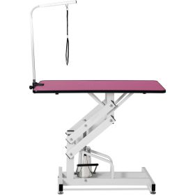 42.5 Inch Hydraulic Pet Grooming Table (Color: Pink)