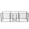 Metal Dog Playpen 8 Panels Steel Black