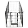 Metal Dog Playpen 8 Panels Steel Black