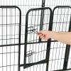 Metal Dog Playpen 8 Panels Steel Black
